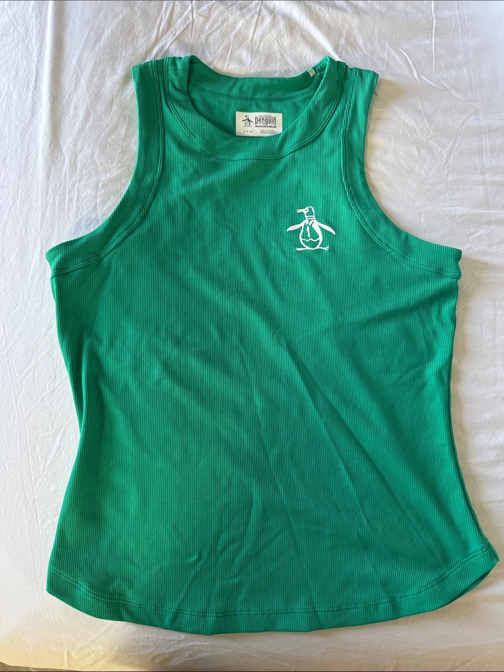 Original Penguin Women's Emerald Green Ribbed Tank